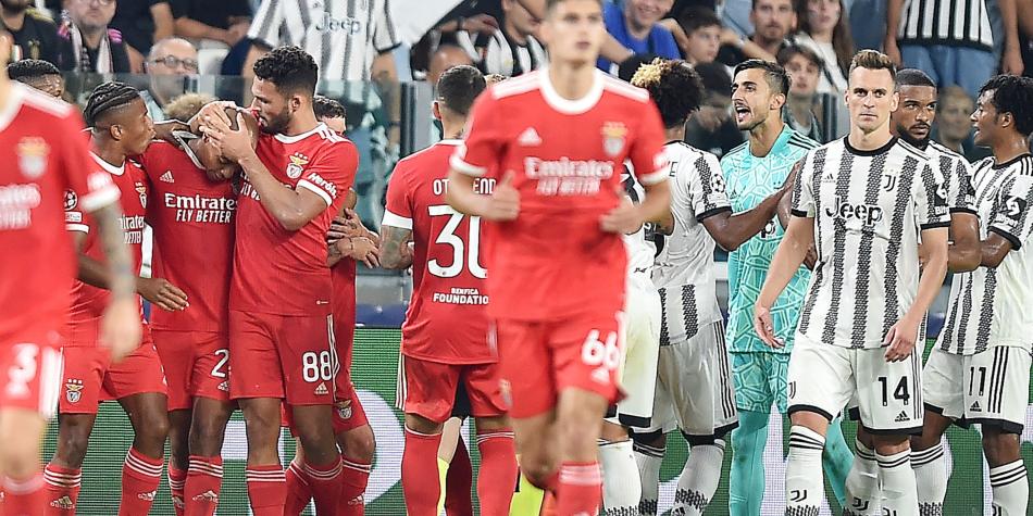 Juventus volvió a encontrarse con el tren del Benfica y se quedó afuera de la Champions