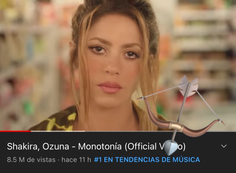 'Monotonía' de Shakira es tendencia #1 en Youtube