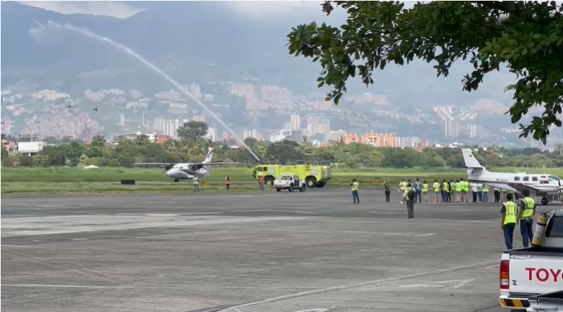 Despedida de los pilotos fallecidos en accidente aéreo en Medellín