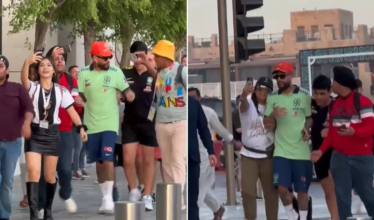 [Video] Un falso Neymar revolucionó las calles de Doha; hinchas lo persiguieron por horas