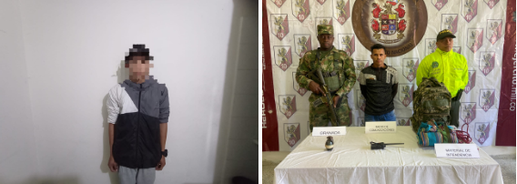 Durante este mismo procedimiento fue capturado un integrante de esta estructura criminal con una granada.