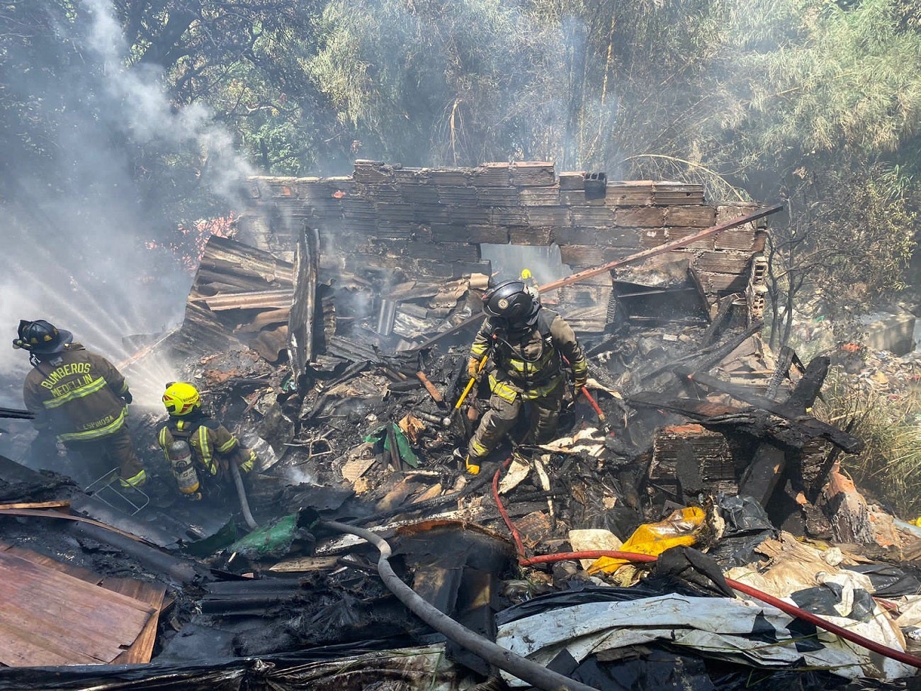 Incendio en el sector Moscú de Medellín