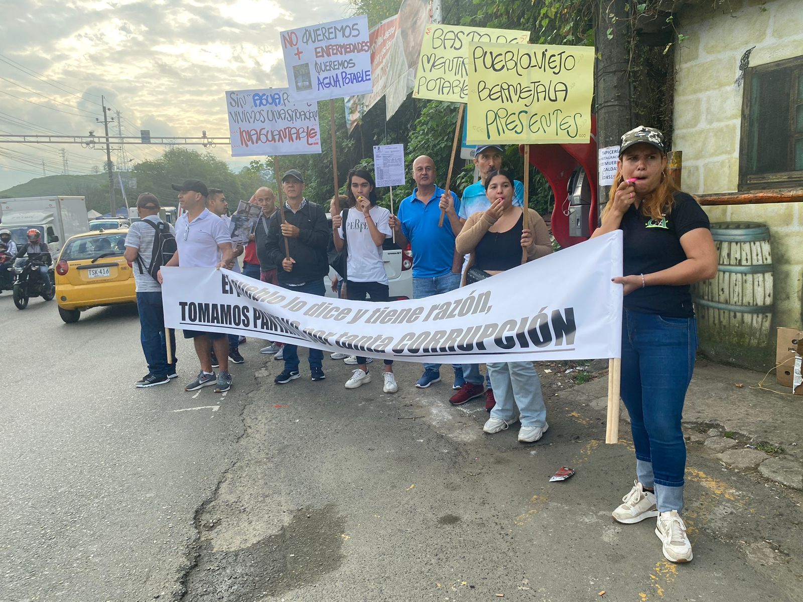 protesta en el municipio de La Estrella, Antioquia.