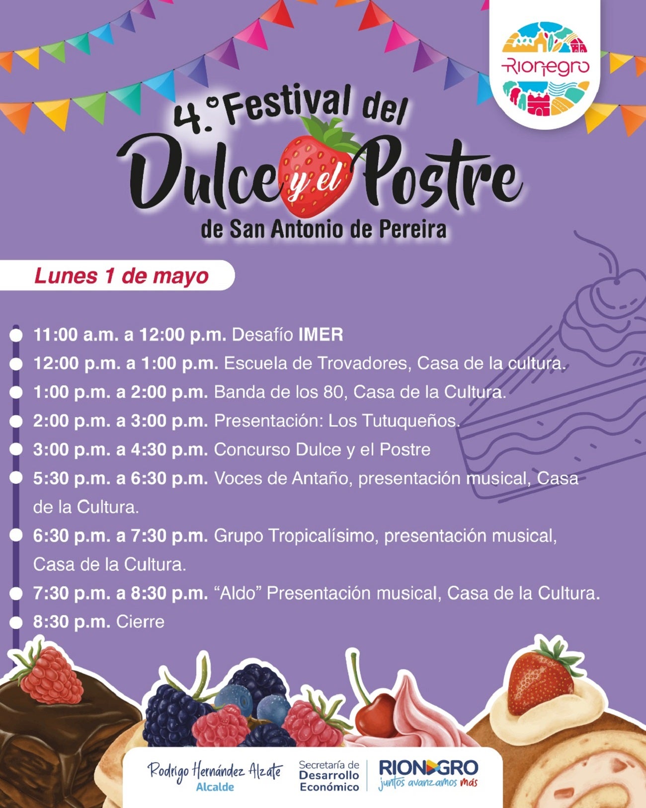 Llega el Festival del Dulce y el Postre a San Antonio de Pereira. Prográmese este puente festivo