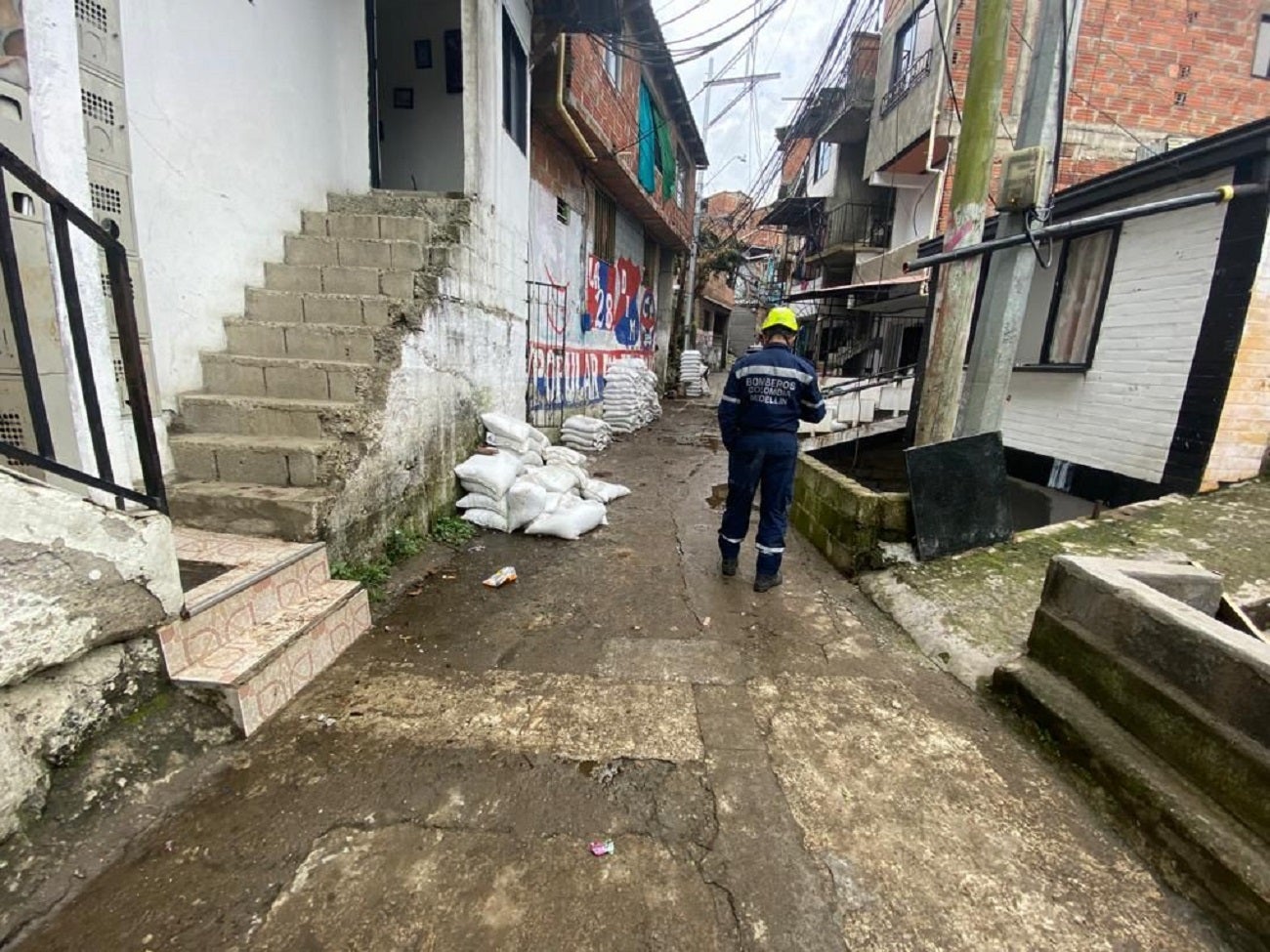 Emergencia por lluvias en Santo Domingo Savio, en Medellín