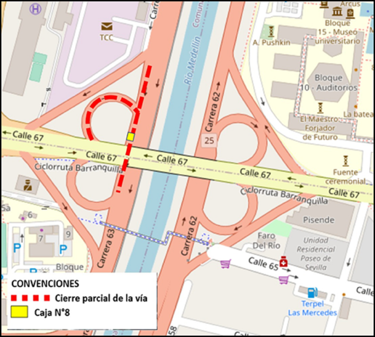 Cierre en la autopista Sur