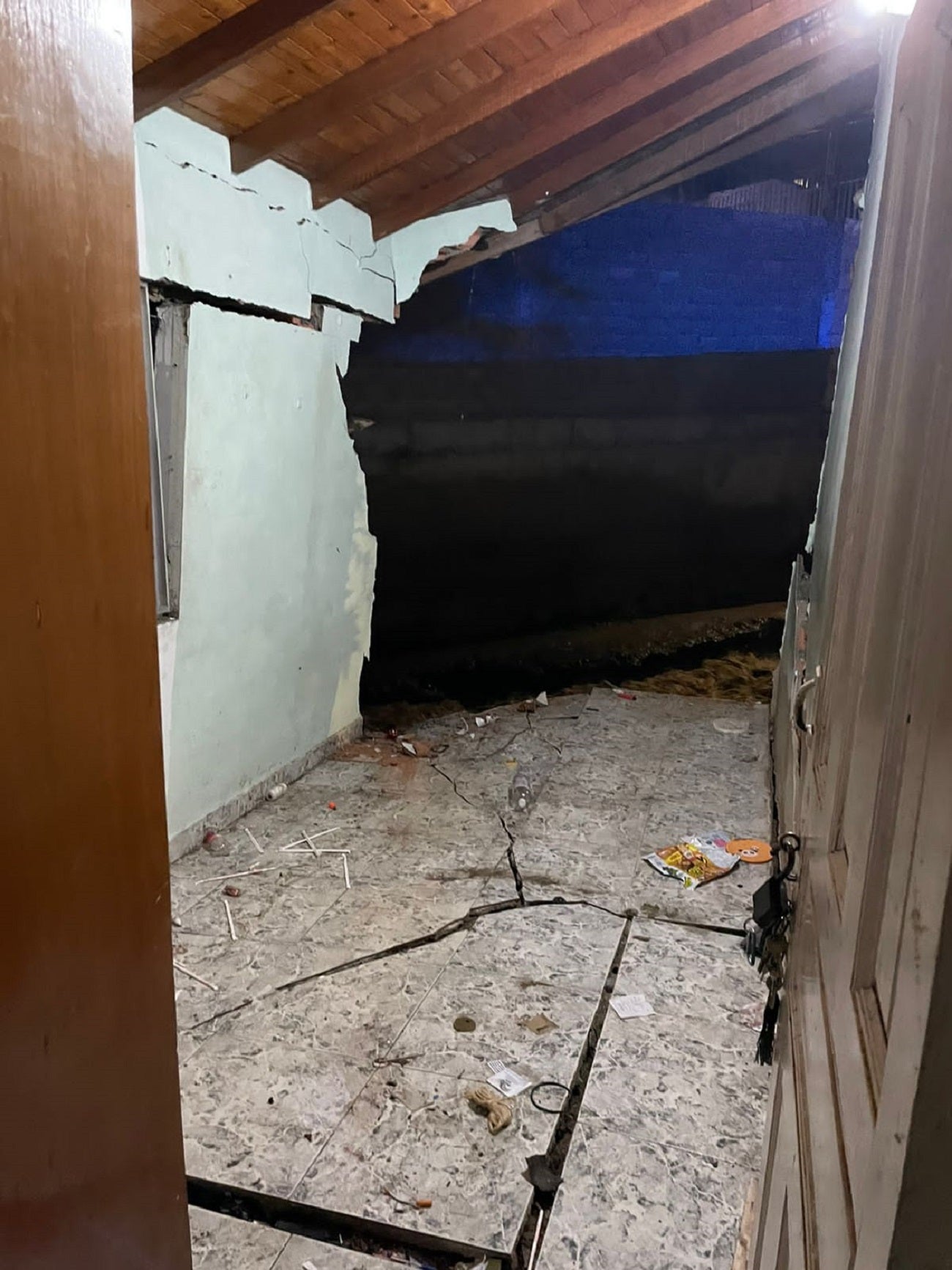 Colapso parcial de una vivienda en Donmatías, Antioquia