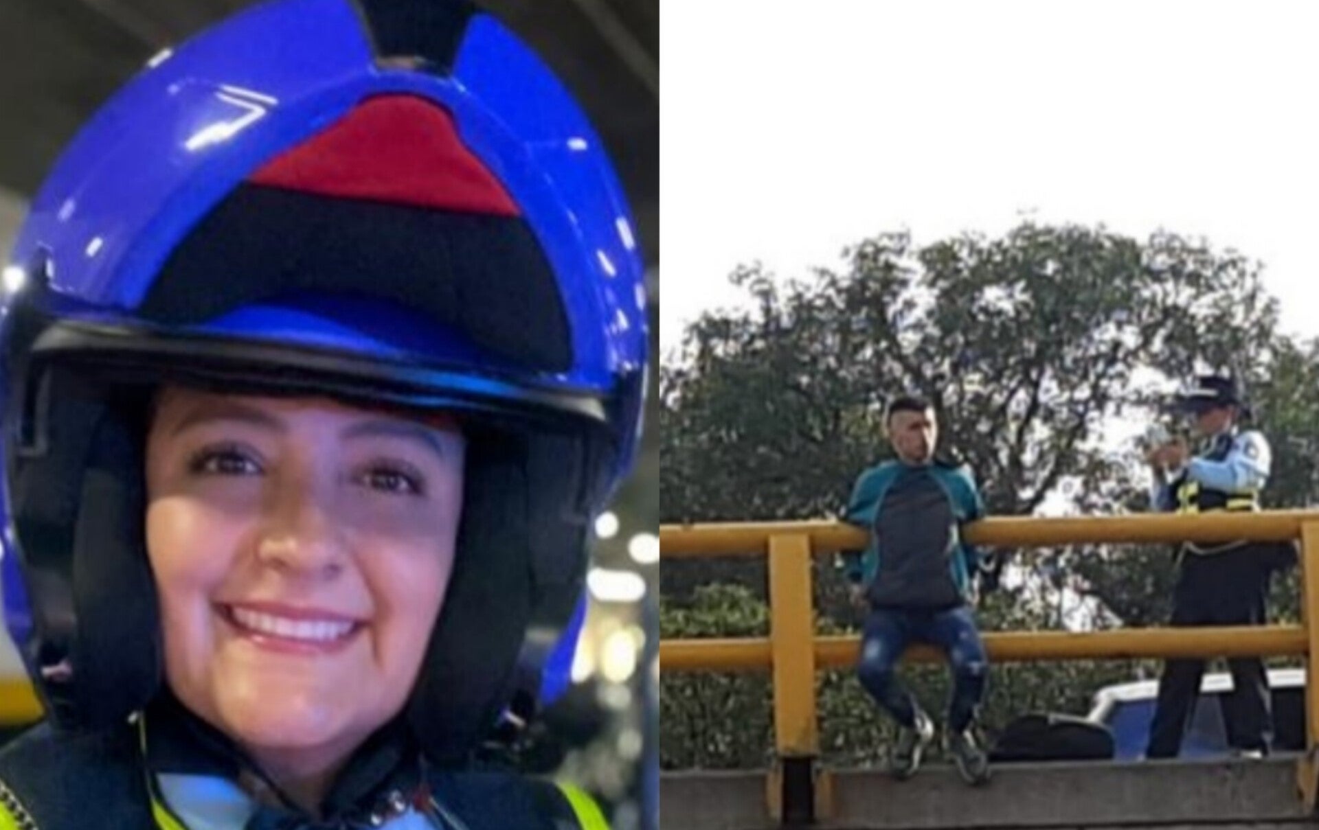 Un ángel: vestida de tránsito salva vidas en Medellín