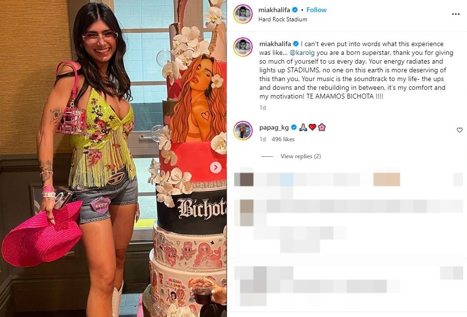 Mia Khalifa y papá de Karol G