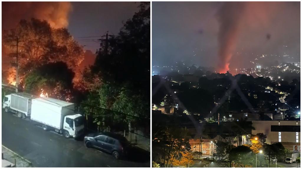 Un voraz incendio afecta varias viviendas en Itagüí, Antioquia