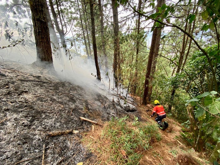 Incendio forestal en Medellín