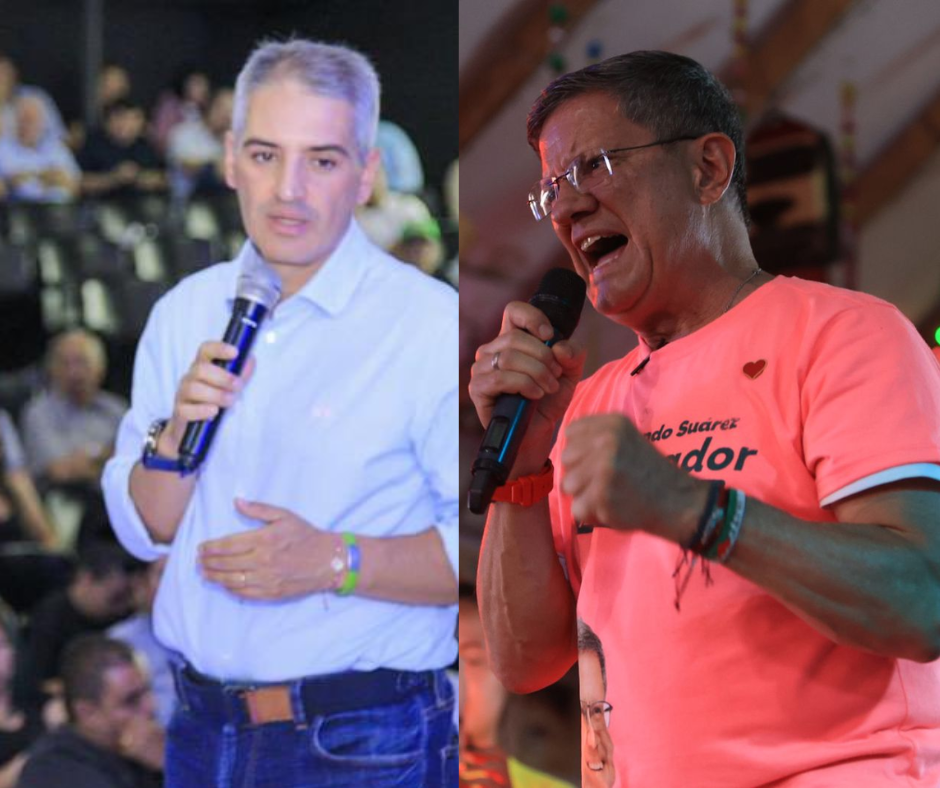 En la imagen a la izquierda Andrés Julián Rendón y a la derecha Luis Fernando Suárez. Fotos: sacadas de redes sociales @AndresJRendonC/ @LuisFSuarezV