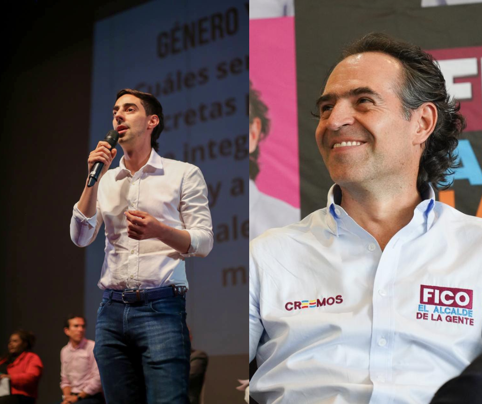 En la imagen los dos candidatos que tienen mayor posibilidad de ganar las elecciones a la alcaldía de Medellín.