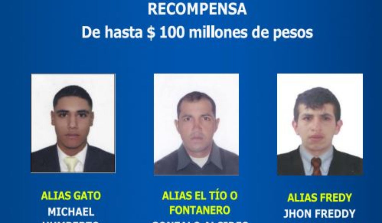 Revelan nuevo cartel de los más buscados en el Suroeste de Antioquia