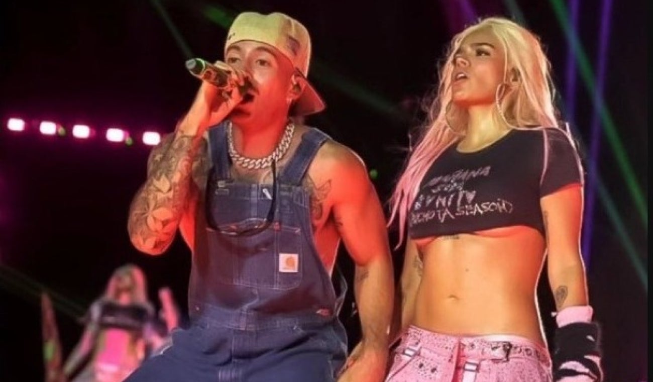 Karol G y Feid en el concierto de la artista paisa