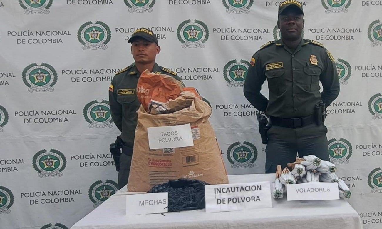 Incautación de pólvora en Antioquia