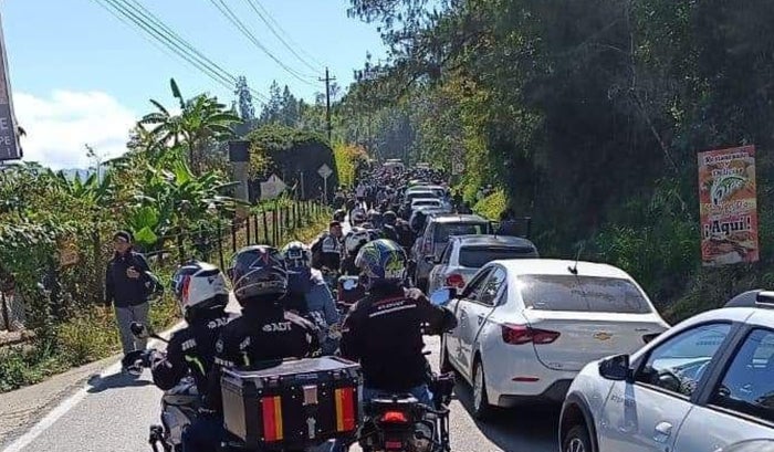 Accidente de motociclista en vía El Peñol - Guatapé