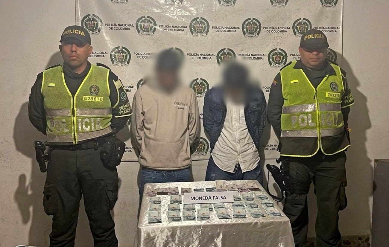 Capturados con billetes falsos en Antioquia