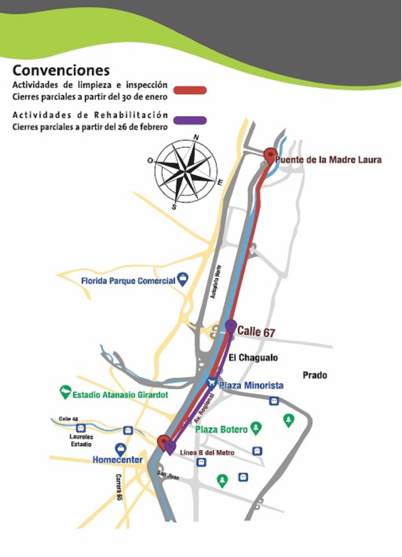 Cierre en la avenida Regional