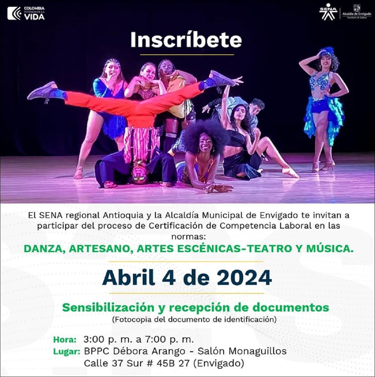 Artistas envigadeños podrán certificar sus competencias laborales