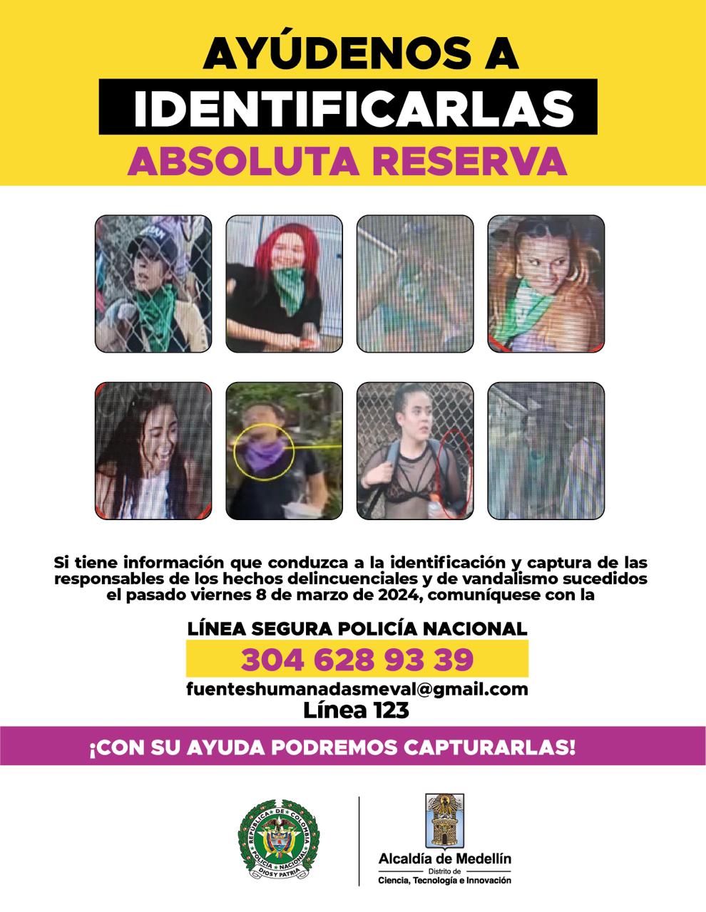 Difundieron volante donde aparecen ocho mujeres señaladas de actos vandálicos durante las manifestaciones del 8M