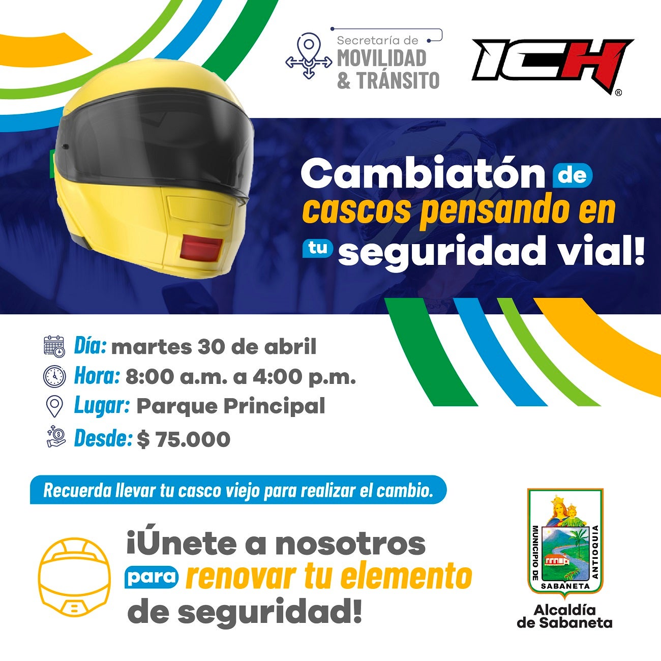 “Cambiatón de Cascos” en Sabaneta