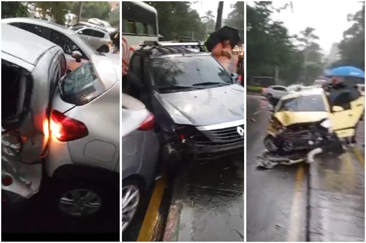 Diez heridos dejó un fuerte choque vehicular de un bus con varios particulares en El Poblado, Medellín