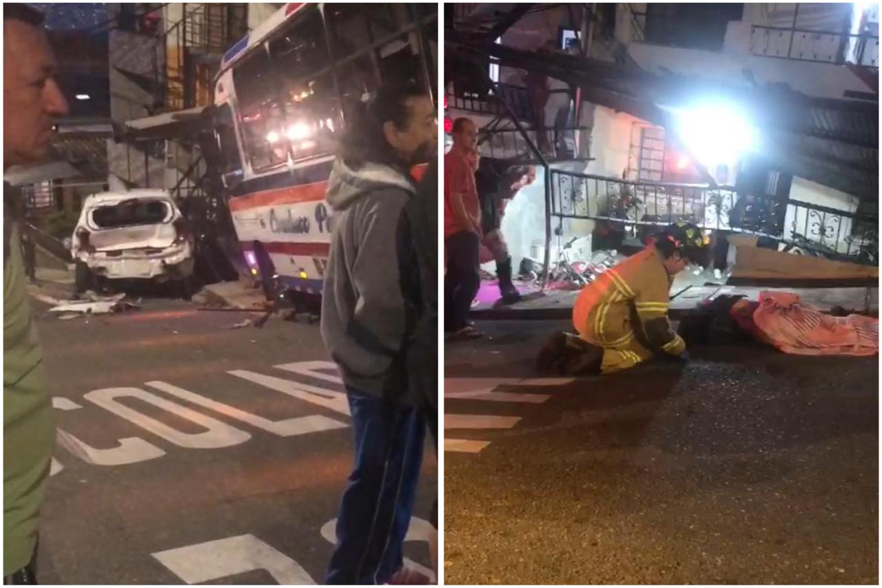 ¡Falla en frenos de bus causa choque múltiple en Bello! Pareja de motociclistas gravemente heridos
