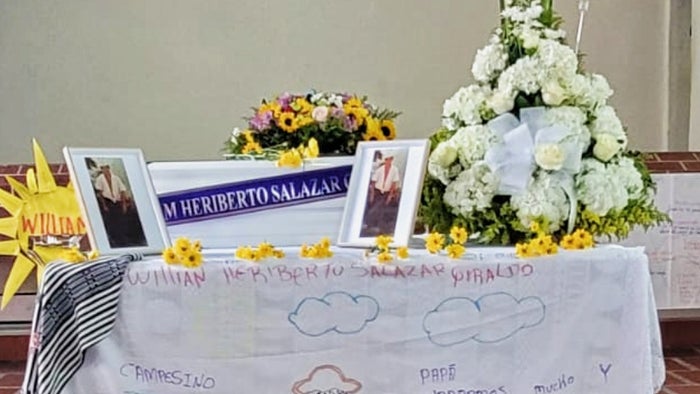 Entrega de la UBPD del cuerpo de William Salazar