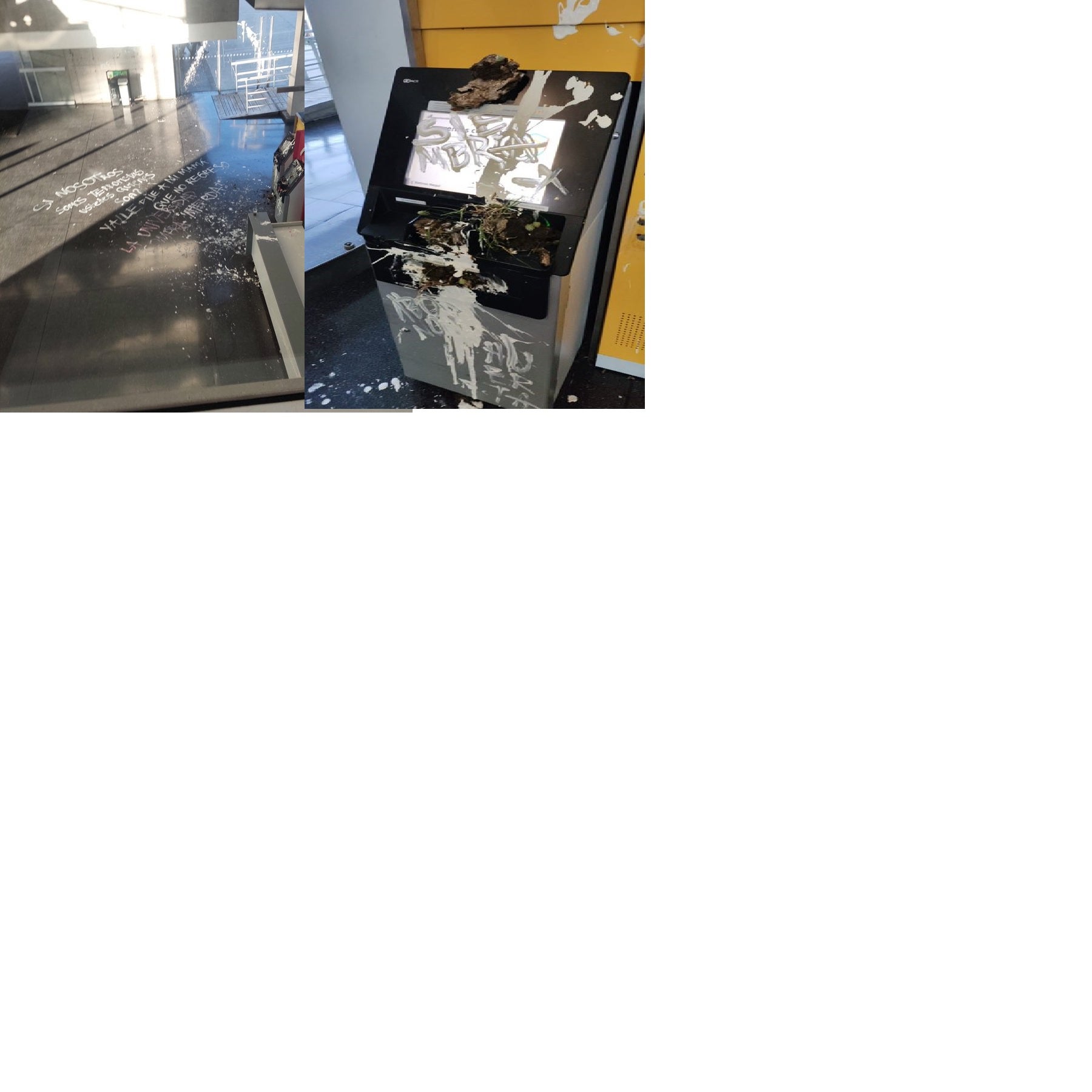 Grupo de encapuchados destruyeron varios cajeros en las instalaciones de la sede de Bogotá