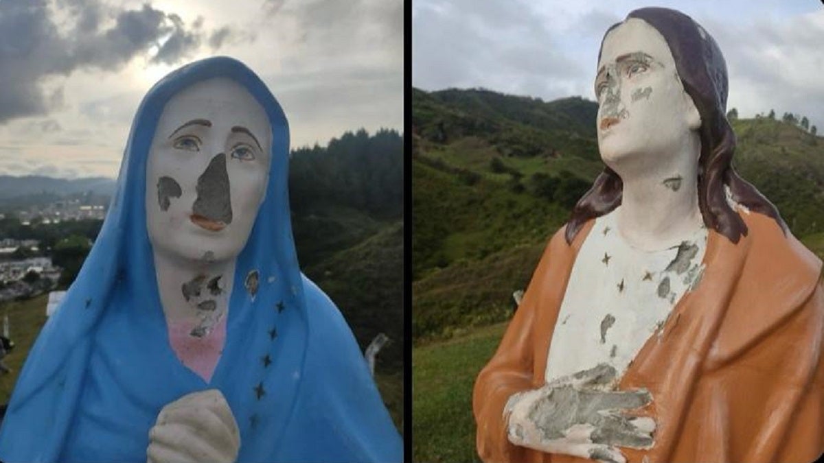 Vandalizaron imágenes religiosas consideradas patrimonio del municipio de Amalfi, Antioquia