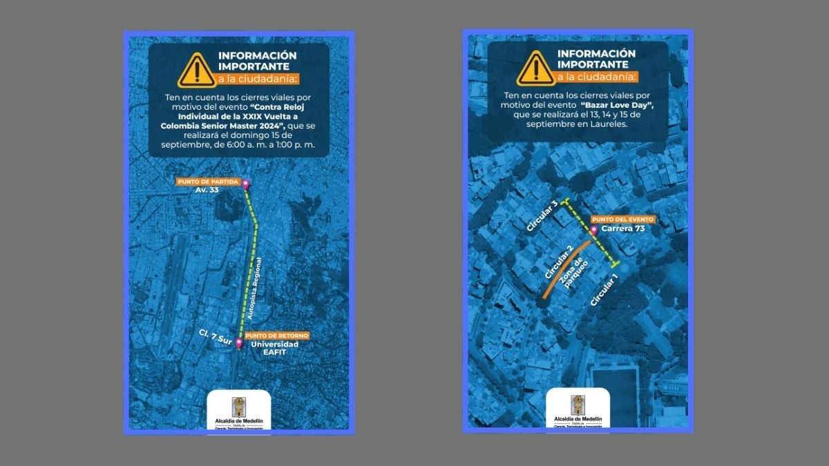 Cierres viales en Medellín