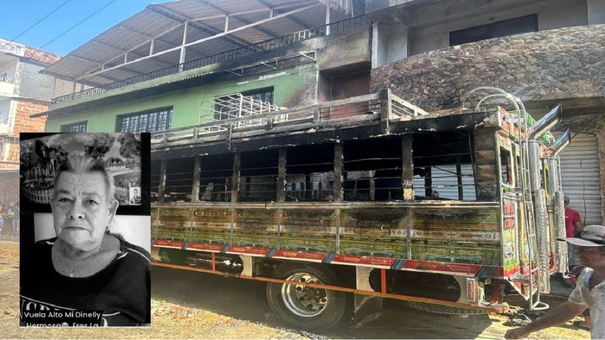 Dinelly Margarita Garro fue la persona que falleció en el incendio de la chiva. La Mujer no alcanzó a salir del vehículo por recoger sus compras.