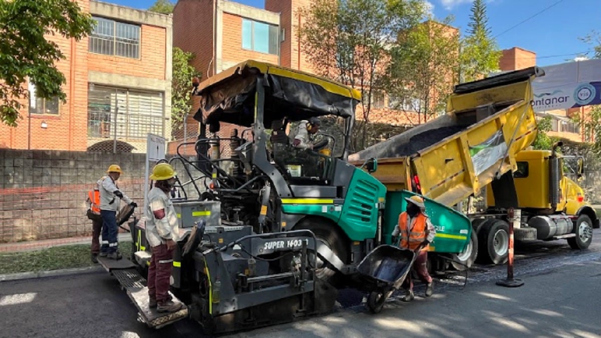 Obras de pavimentación en Envigado