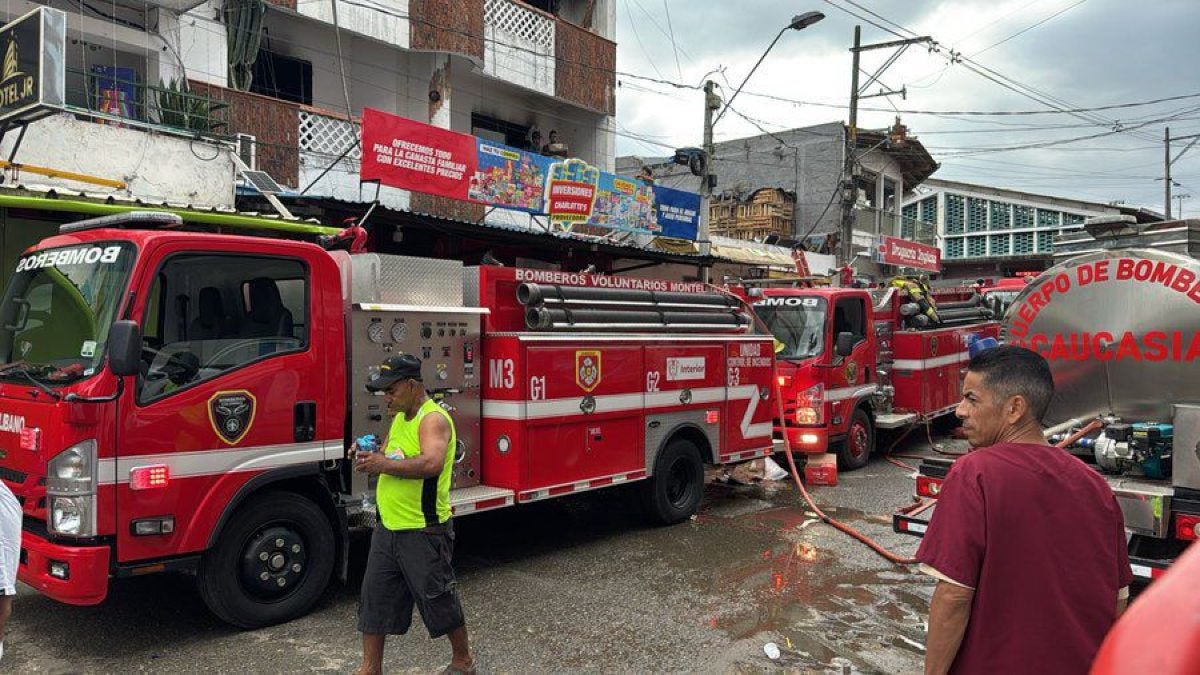 Atención de incendio en Caucasia, Antioquia