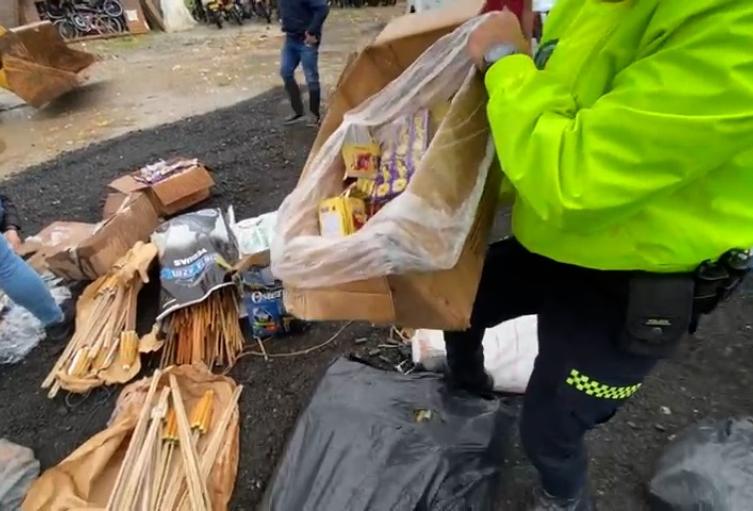 incautación de pólvora en Medellín y Valle de Aburrá
