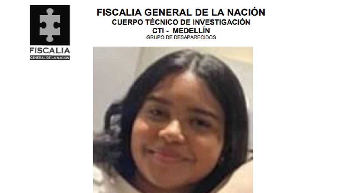 Milyeva Martínez Pérez, menor desaparecida en Medellín