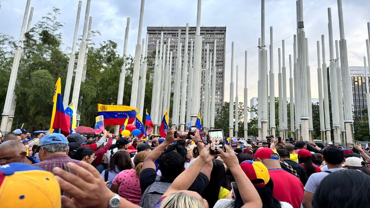 Manifestación de venezolanos en Medellín
