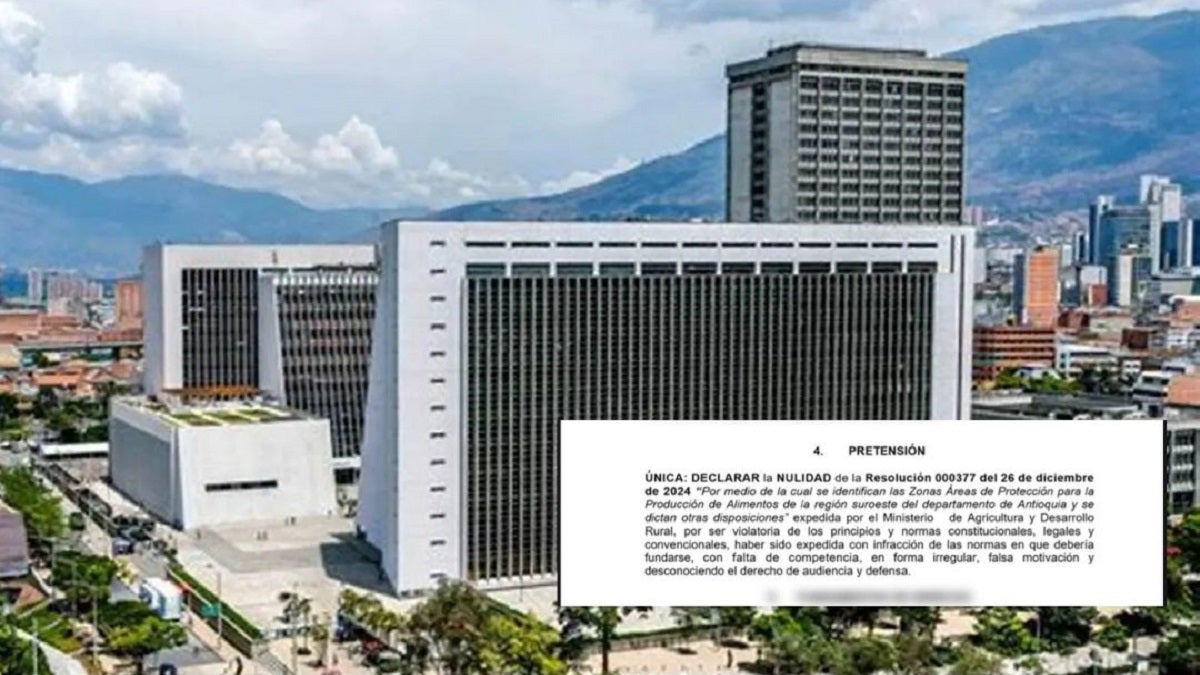 La Gobernación de Antioquia demandó al Gobierno Nacional ante el Consejo de Estado por la reciente resolución que restringe el uso del suelo en el suroeste del departamento