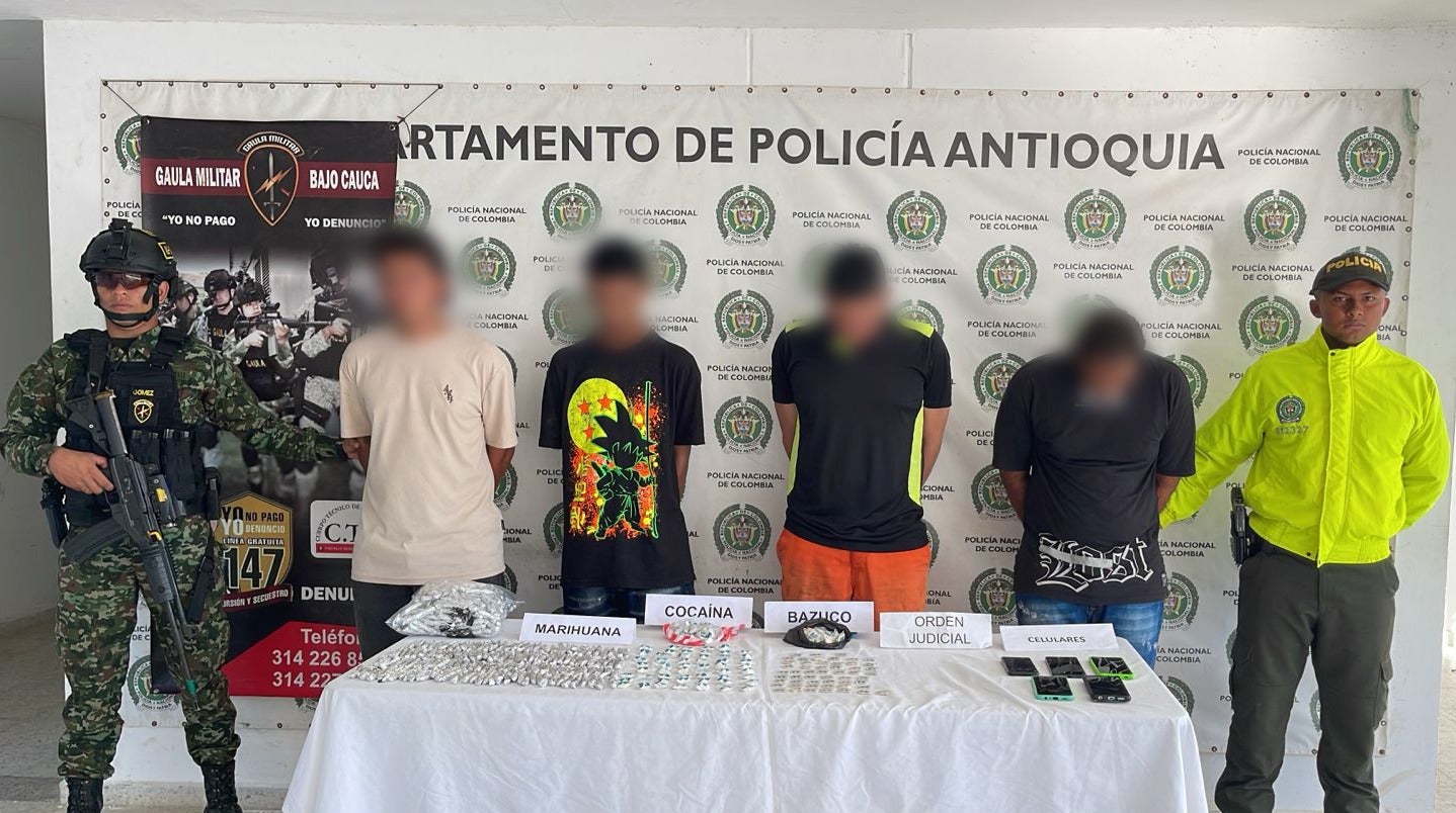 Cinco sicarios del Clan del Golfo fueron capturados en Caucasia: Mataban a los vendedores de droga independientes