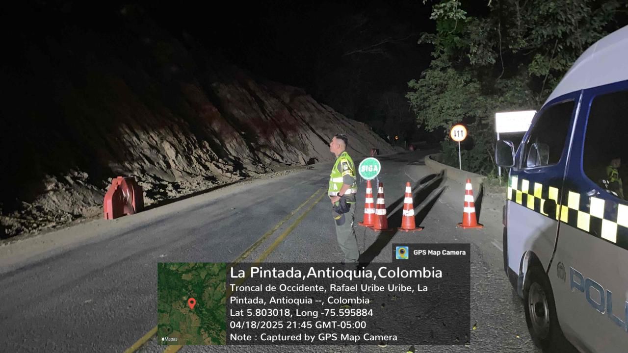 Fue reabierta la vía a La Pintada luego de accidente de camión de gas