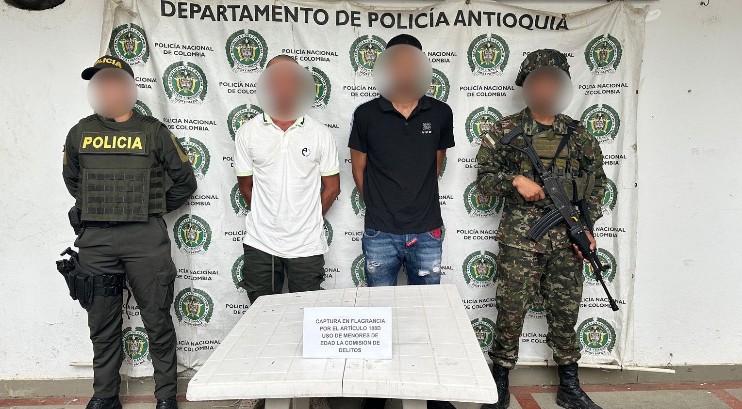 Capturan a dos integrantes del Clan del Golfo que con engaños intentaban reclutar a un menor en Nechí