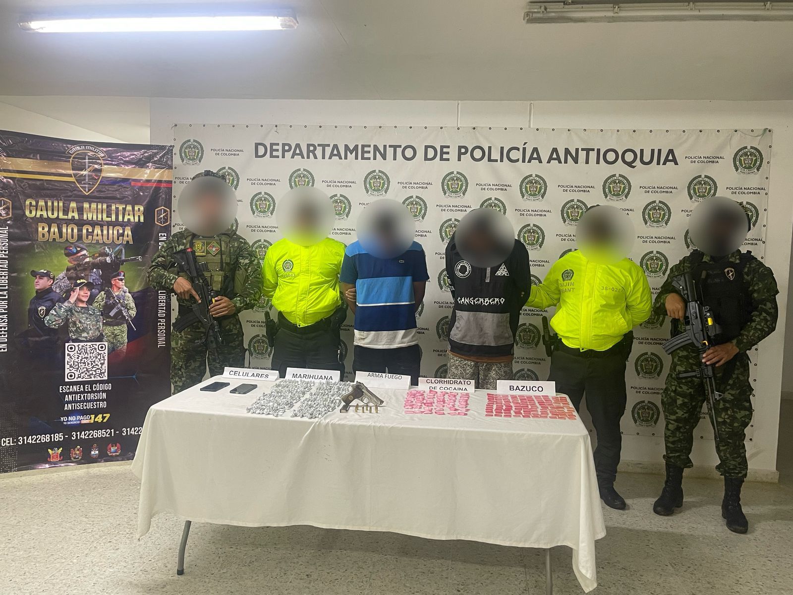 Sorprenden a integrantes del Clan del Golfo con armas y explosivos en Cáceres; planeaban ataque a la Fuerza Pública