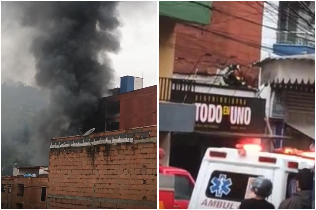 Incendio de una bodega en Caldas