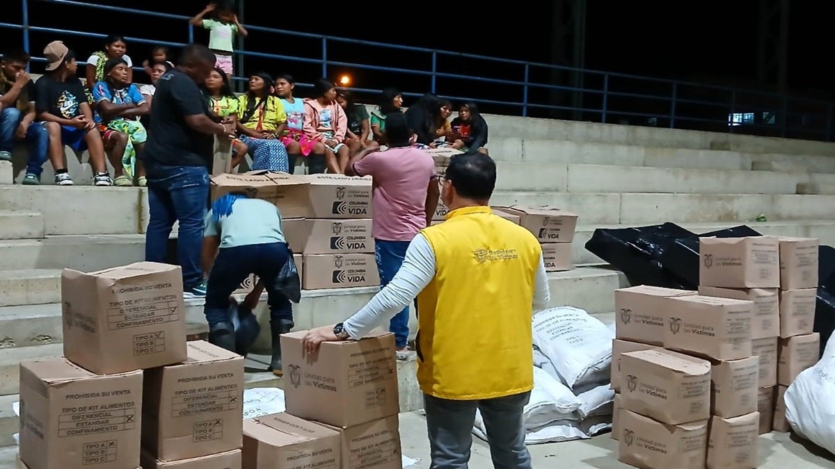 124 familias desplazadas de Antioquia recibieron más de 5 toneladas de ayudas humanitarias por parte de la Unidad para las Víctimas