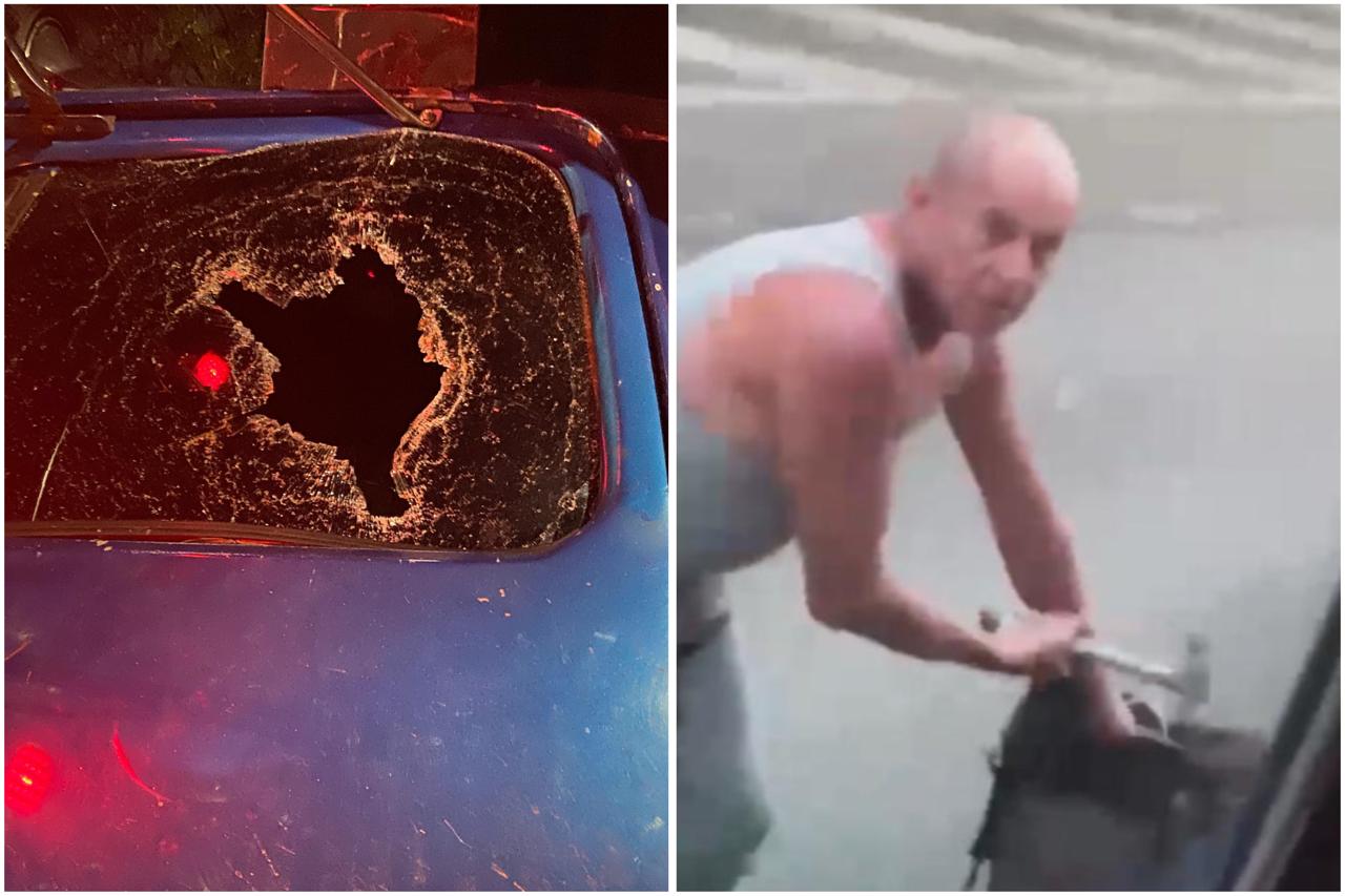 Con un martillo, motociclista quebró los vidrios de una volqueta en un caso de intolerancia vial