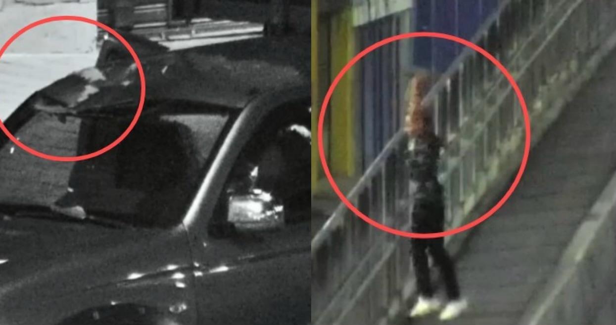 Hombre lanzó enorme roca desde un puente en Medellín, poniendo en peligro a los ocupantes de un vehículo