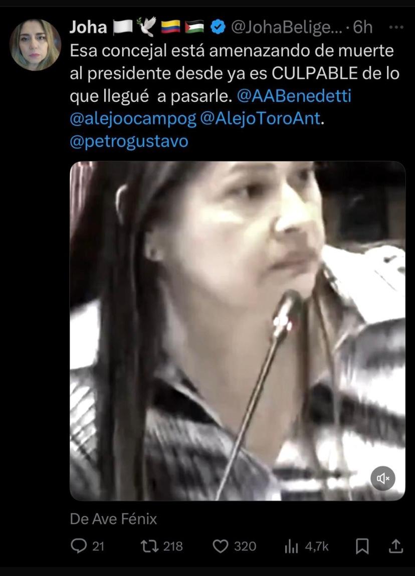 La concejala calificó estos ataques como una “clara incitación al odio”