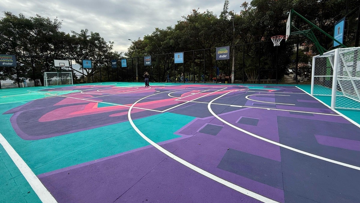 La cancha polideportiva Nuevos Conquistadores, en Medellín