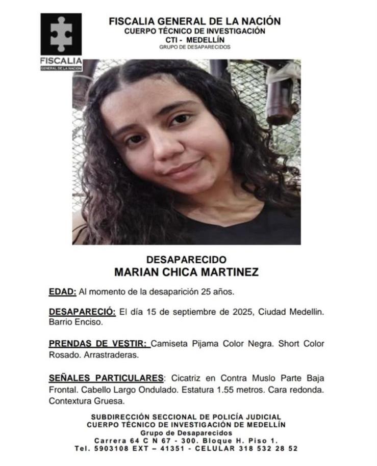 Mujer desaparece en Medellín el día que se iba a separar; su última conexión en WhatsApp coincide con extraños mensajes a su familia